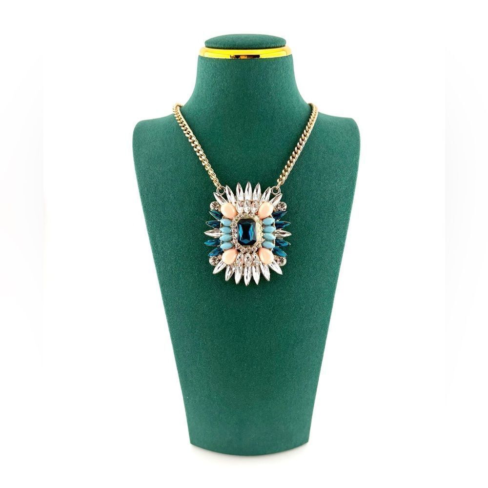 Gold and Blue Statement Necklace - NWOT
